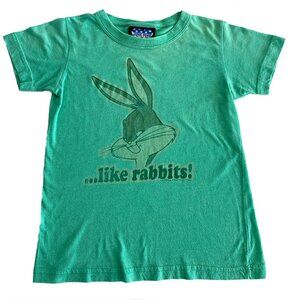 Vintage Junk Food Bugs Bunny Green Graphic T-shirt